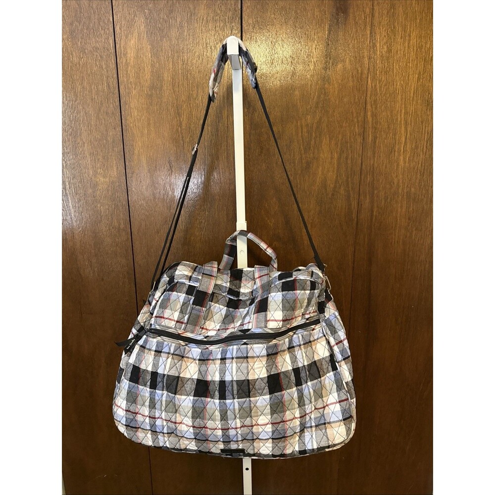 Vera Bradley Perfectly Plaid Large Traveler Weekend Duffel Bag 22x11x11 - Picture 10 of 11